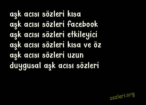 Aşk Acısı