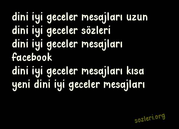 Dini İyi Geceler