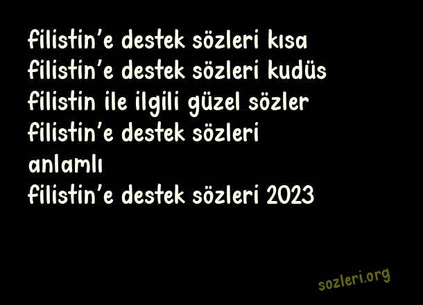 Filistin’e Destek