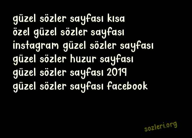 Güzel Sözler Sayfası