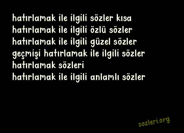 Hatırlamak