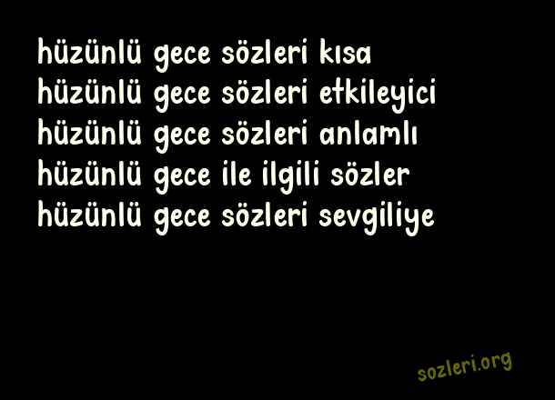 Hüzünlü Gece