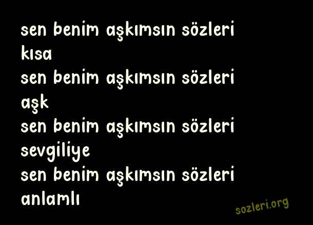 Sen Benim Aşkımsın
